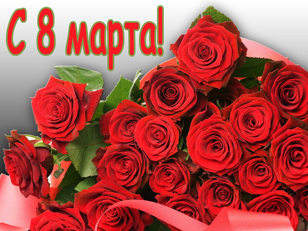 Много роз на 8 марта Поздравления с 8 Марта